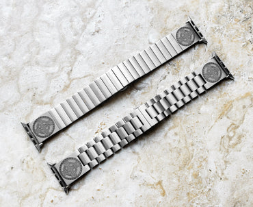 Engraved Watch Band Compatible with Apple iWatch Ultra 2 49mm and 9 8 Series 41mm 45mm Case Silver Stainless Steel Tooled Bracelet Strap CC2