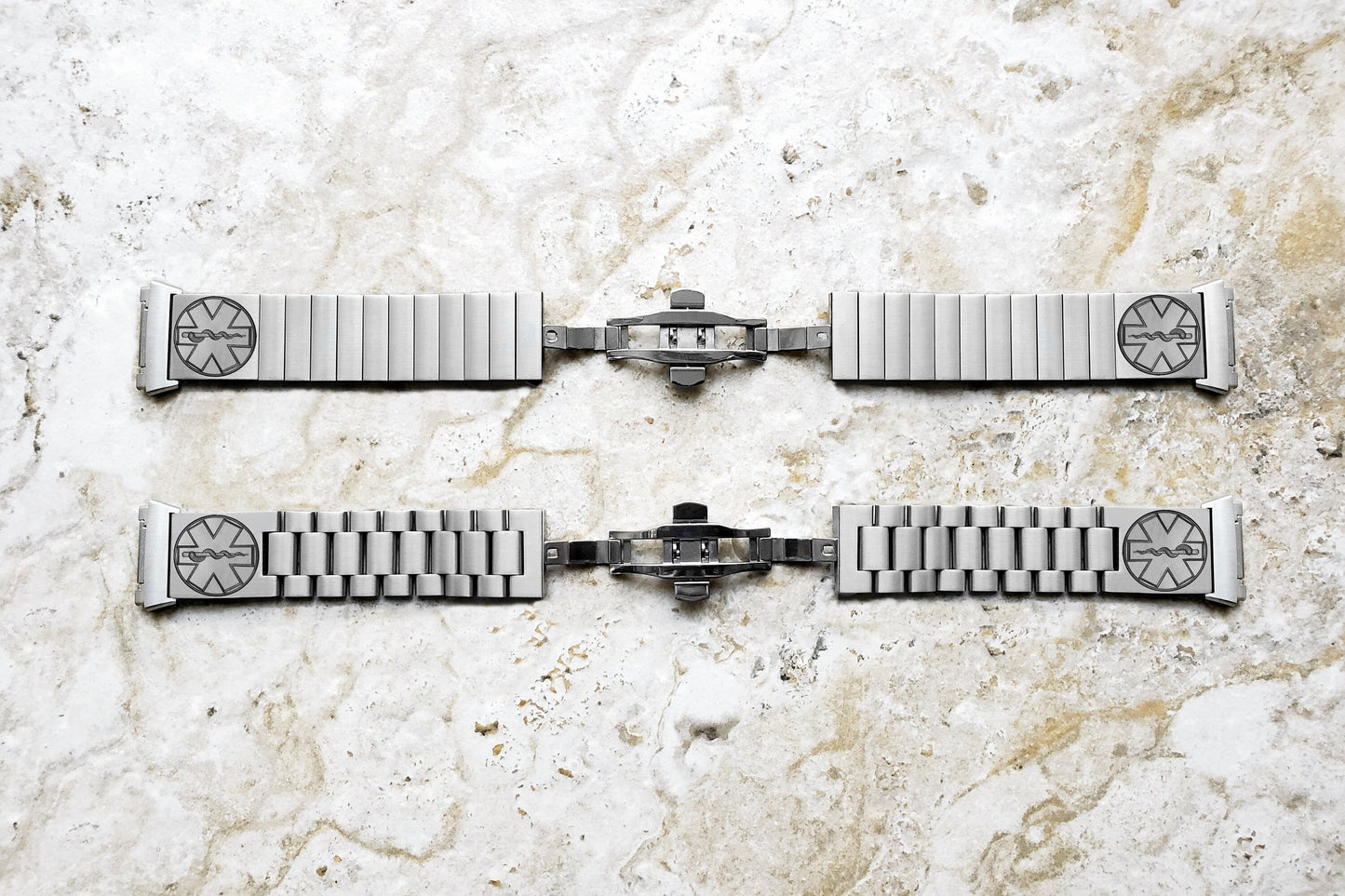 Engraved Watch Band Compatible with Fitbit Ionic Smartwatches Silver Color Stainless Steel Strap Bracelet with Quick Release Adapters MS2