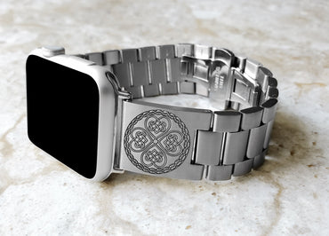 Engraved Watch Band Compatible with Apple iWatch Ultra 2 9 8 7 SE 6 5 4 3 2 1 Case 38mm 40mm 41mm 42mm 44mm 45mm 49mm St Steel Strap CC3