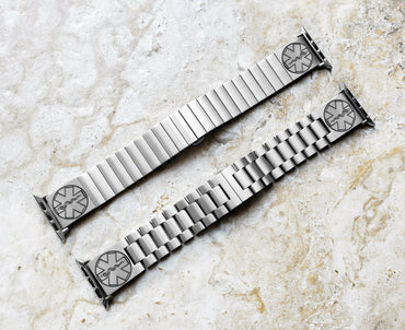 Engraved Watch Band Compatible with Apple iWatch Ultra 2 49mm and 9 8 Series 41mm 45mm Case Silver Stainless Steel Tooled Bracelet Strap MS2