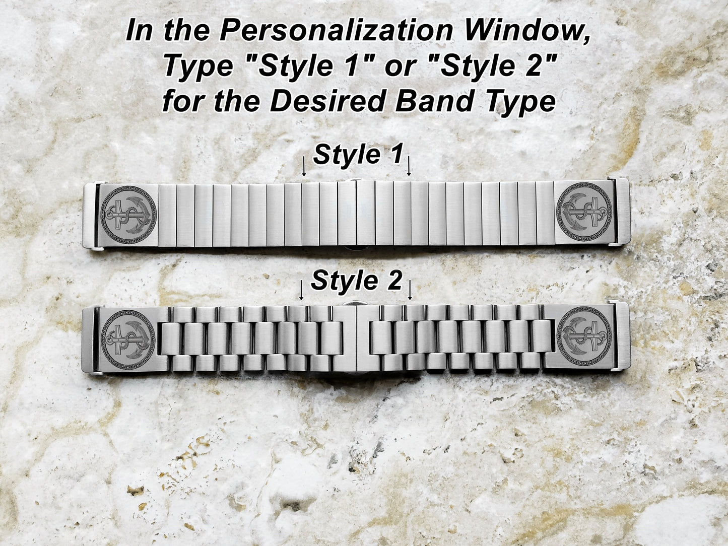 Engraved Watch Band Compatible with Fitbit Versa Lite 2 3 4 and Sense 2 Smartwatches Silver Color Stainless Steel Bracelet Strap AN1