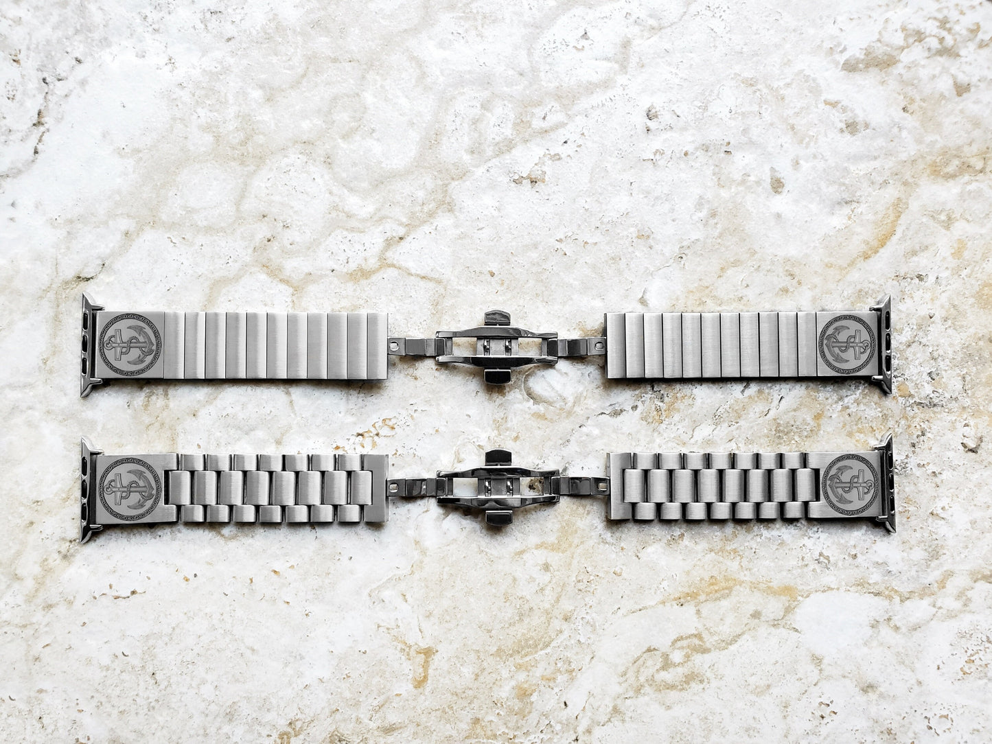 Engraved Watch Band Compatible with Apple iWatch Ultra 2 9 8 7 SE 6 5 4 3 2 1 Case 38mm 40mm 41mm 42mm 44mm 45mm 49mm St Steel Strap AN1