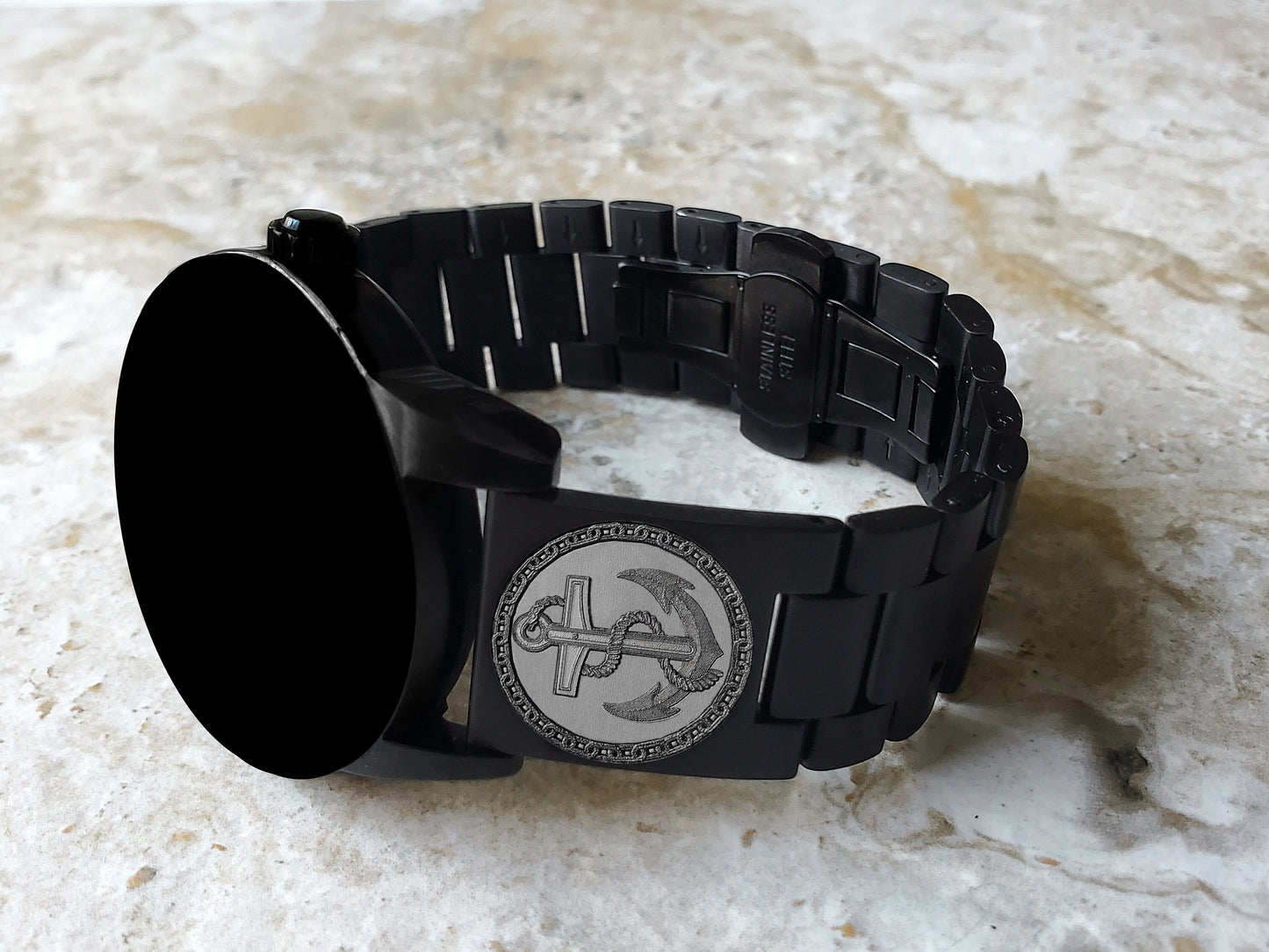 Engraved Watch Band for Garmin Forerunner 745 265 255 Venu 3 2 Vivoactive 4 Darth Vader First Avenger Black Stainless Steel Strap AN1 -B22