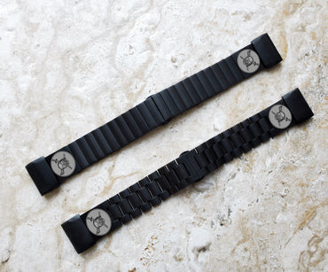 Engraved Watch Band for Garmin Fenix 7X Pro 6X Pro 5X Plus Fenix 3 Descent Mk3i 51mm Mk2i Mk2 Mk1 and Enduro 2 Black St Steel PS2 A26