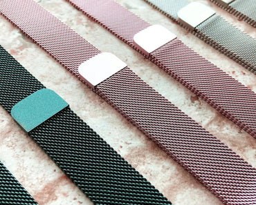 18mm Attachment Width Strap Band for Wrist Traditional Smartwatches Adjustable Stainless Steel Milanese Mesh Bracelet Magnetic Closure