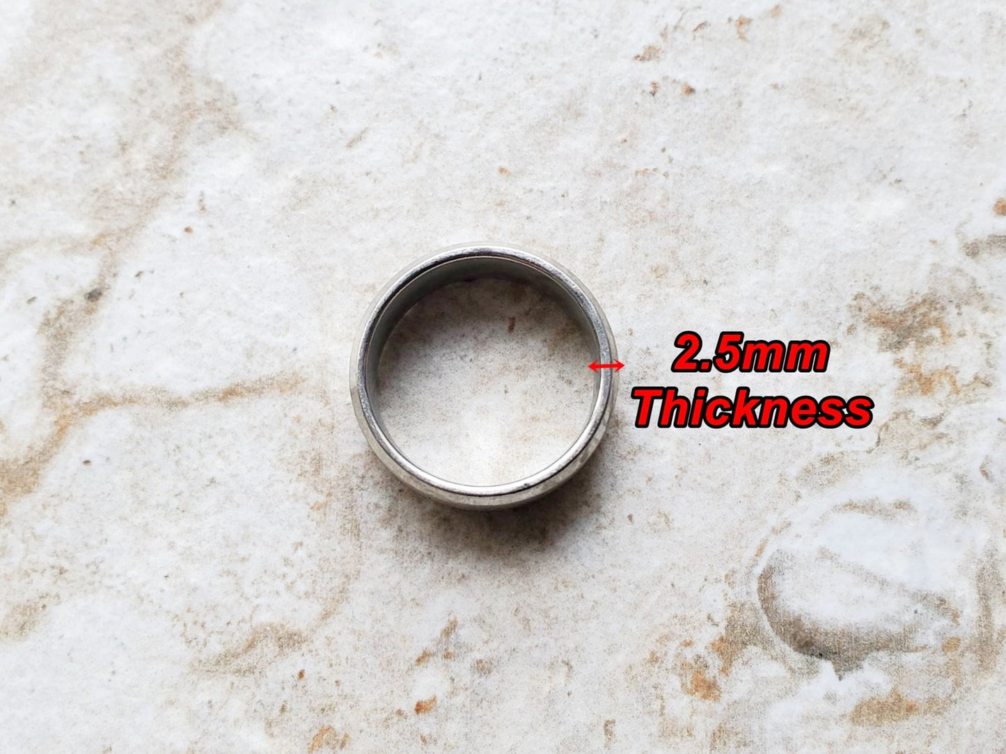 Wedding Band Ring with White Clear Crystals Center Unisex Fashion Jewelry Women Men Silver Color Stainless Steel Tarnish Resistant 8mm Wide