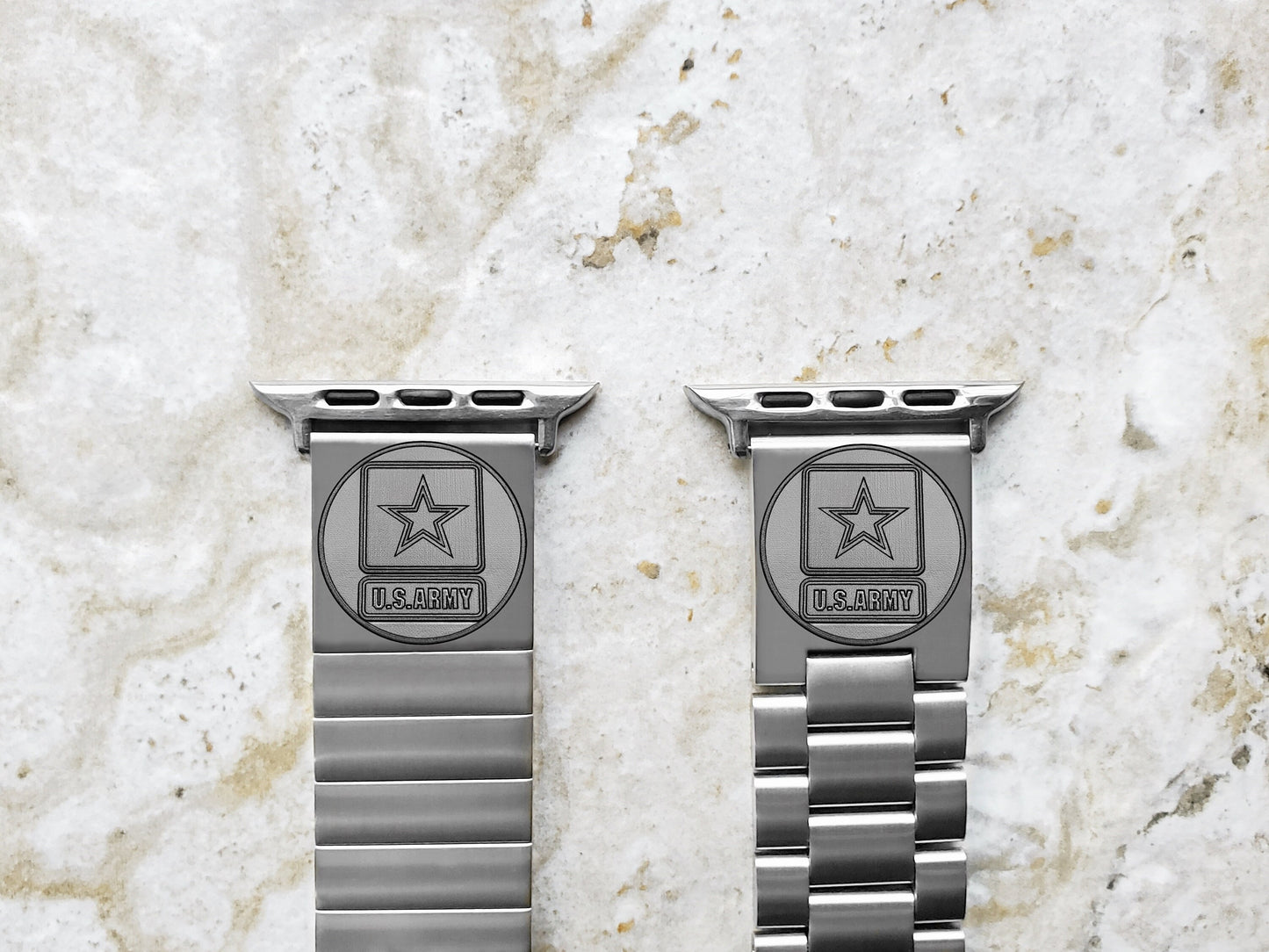 US Army Engraved Band Compatible with Apple iWatch Ultra 2 9 8 7 SE 6 5 4 3 2 Case 38mm 40mm 41mm 42mm 44mm 45mm 49mm St Steel Strap US1
