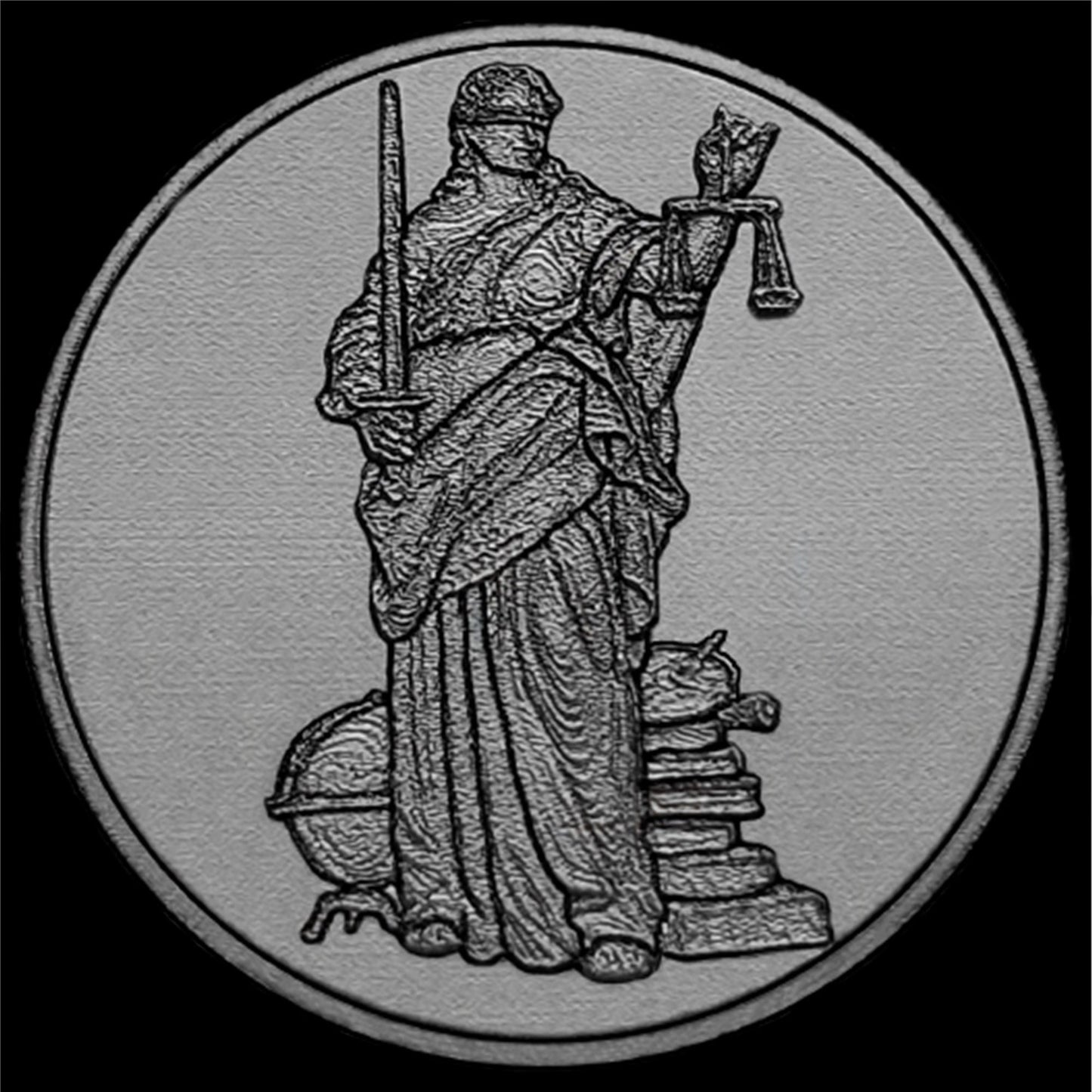 Lady Justice Engraved Band for Apple iWatch Ultra 2 9 8 7 SE 6 5 4 3 2 1 Case 38mm 40mm 41mm 42mm 44mm 45mm 49mm Black Stainless Steel BJ2