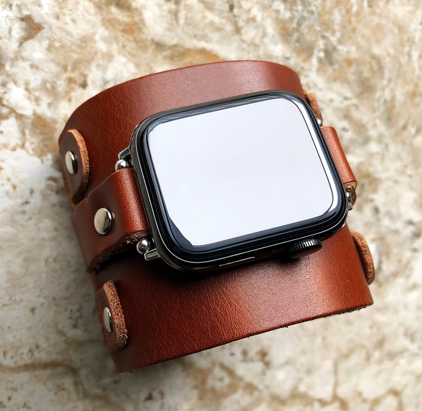 Apple Watch Band Cuff Bund Steampunk Wide Strap Leather Bracelet for iWatch Ultra 2 49mm 45mm 44mm 41mm 9 8 7 SE 6 5 4 3 2 1 38mm 40 42mm BR