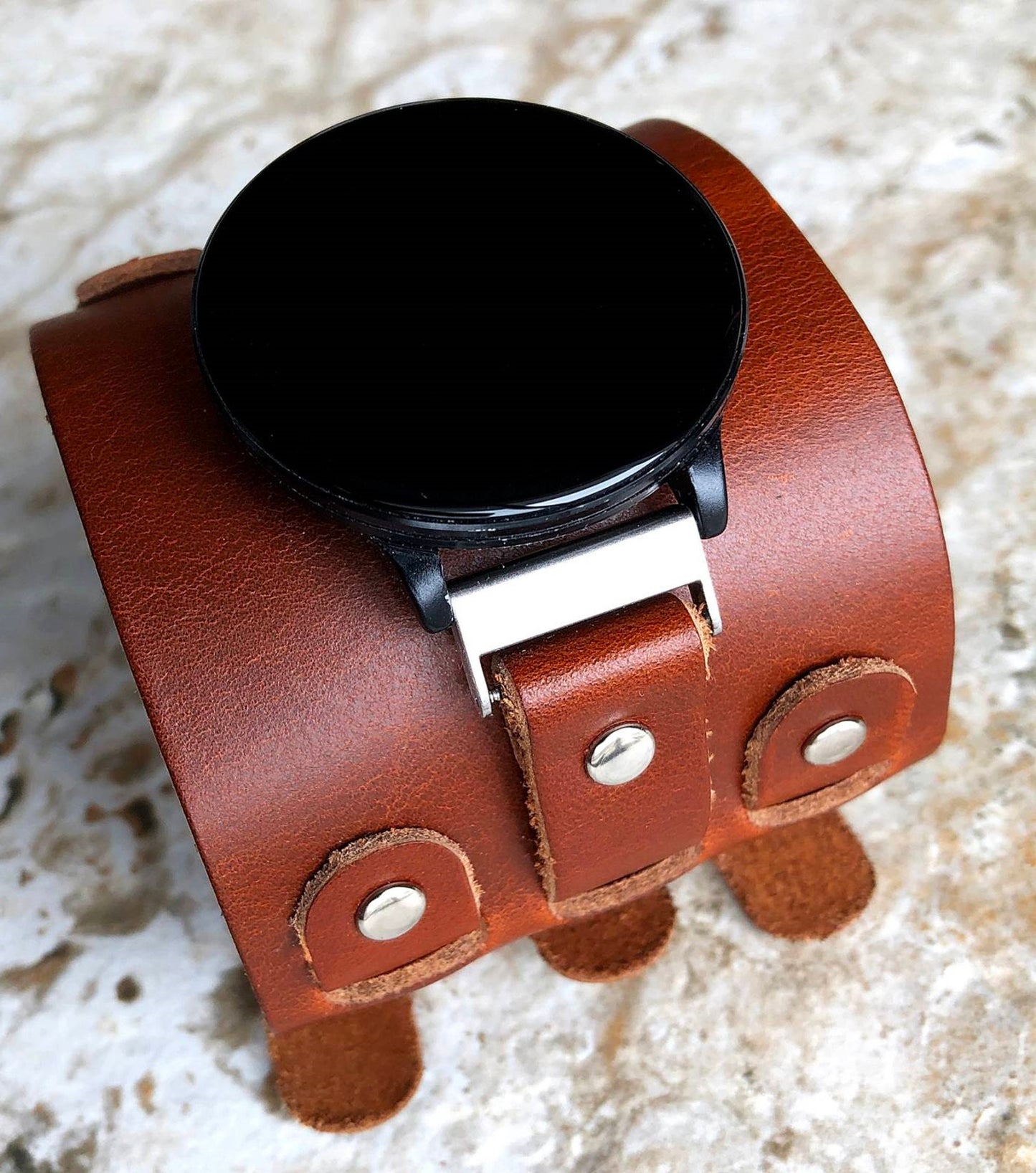 Garmin Watch Band Cuff Bund Steampunk Wide Strap Leather Bracelet for Approach S12 S40 S42 CT10 Bundle Forerunner 55 165 245 645 Music BR-20