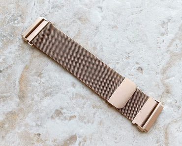 Fitbit Watch Rose Gold Color Band Set Crystal Bezel Bling Case Cover for Versa 2 3 4 Sense 1 2 Smartwatches Milanese Strap Protective Frame