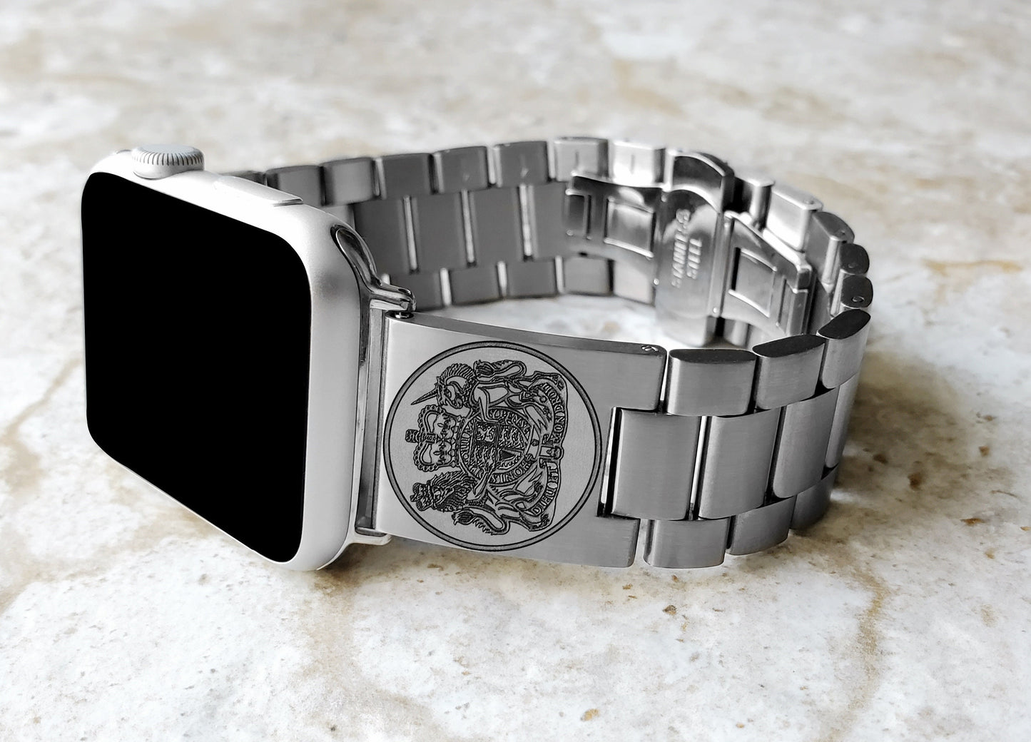 Apple Watch Band Great Britain UK Symbols Compatible with Ultra 2 9 8 7 SE 6 5 4 3 2 49mm 45mm 44mm 42mm 41mm 40mm 38mm Engraved Strap UKS