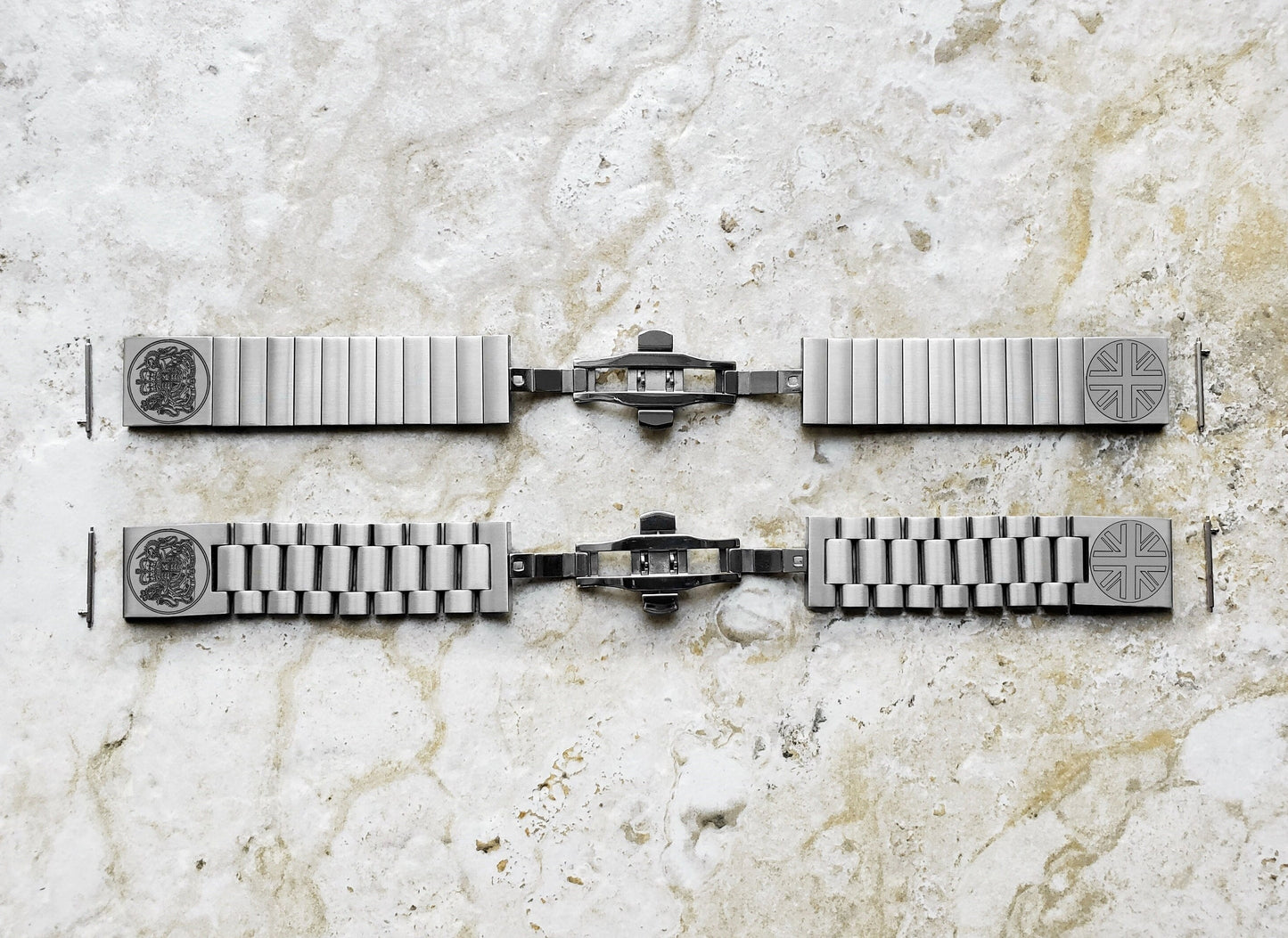 22mm 24mm 25mm Lugs Watch Band Great Britain UK Symbols for Traditional Casual Luxury and Smartwatches Engraved Silver St Steel Strap UKS