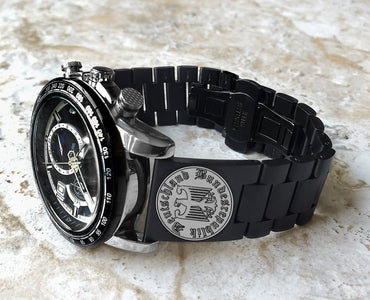 22mm Width Lugs Watch Band Germany Deutschland Symbols for Traditional Casual Luxury and Smartwatches Engraved Black St Steel Strap DES