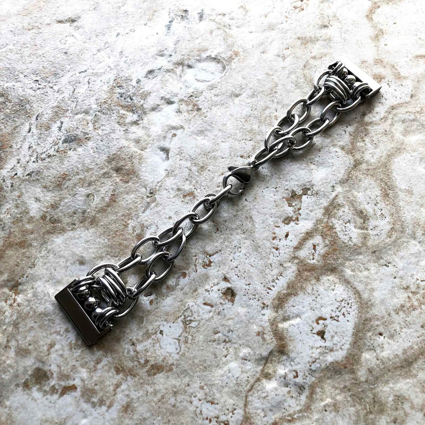 Google Pixel Watch 3 2 1 41mm Band Silver Color Adjustable Bracelet Strap Stainless Steel Chain Links Fashion Accessory Tech Jewelry A20