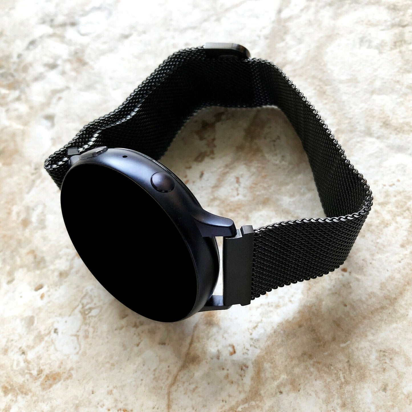 Google Pixel Watch 3 2 1 41mm Band Black Stainless Steel Strap Adjustable Milanese Mesh Bracelet Fashion Accessory Tech Jewelry B20-A