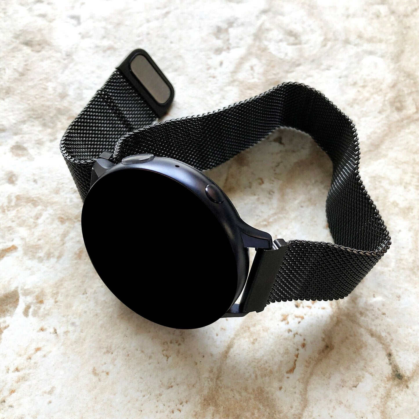 Google Pixel Watch 3 2 1 41mm Band Black Stainless Steel Strap Adjustable Milanese Mesh Bracelet Fashion Accessory Tech Jewelry B20-A