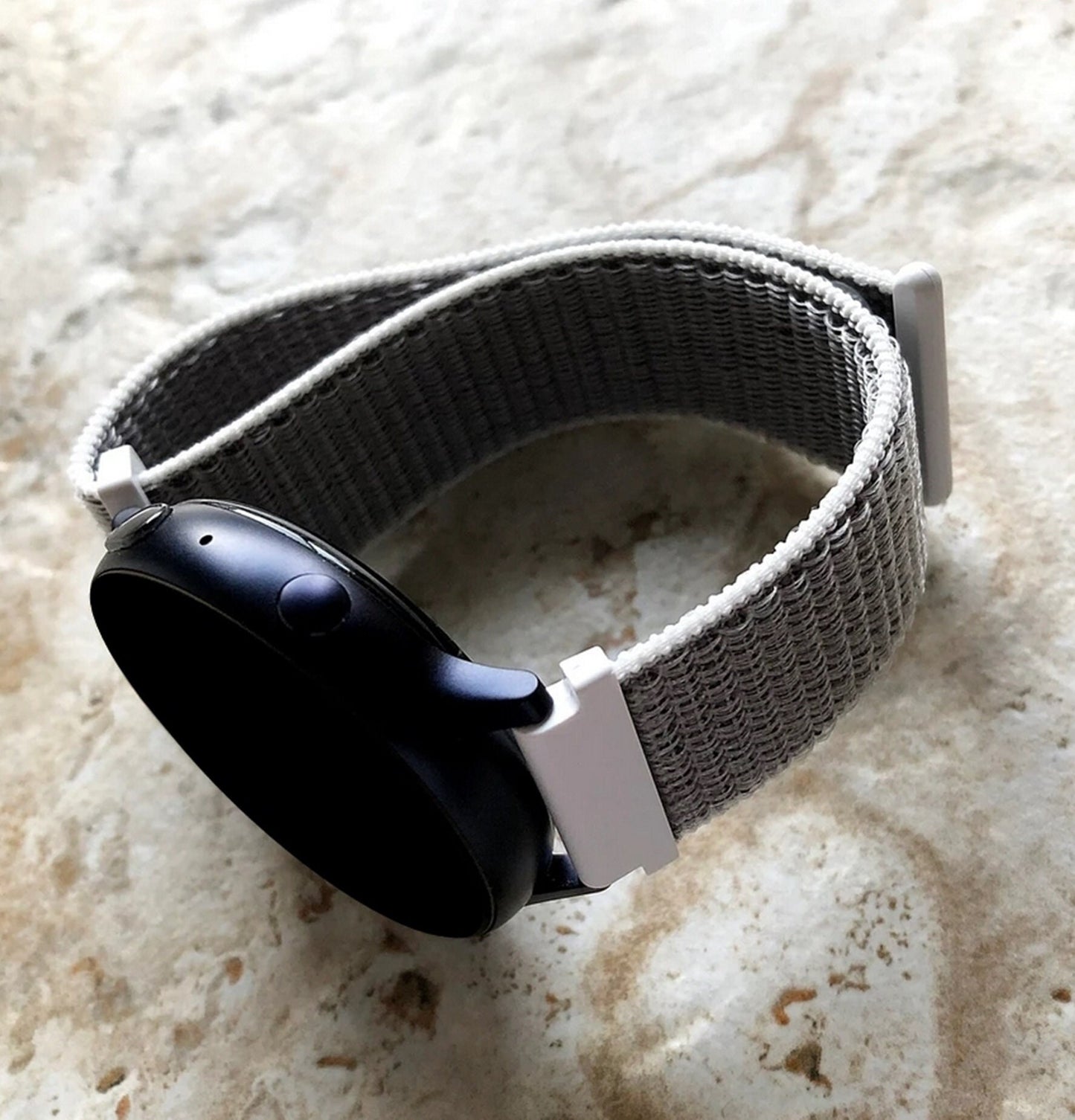 Google Pixel Watch 3 2 1 41mm Band Seashell Color Nylon Adjustable Sport Hook and Loop Strap Bracelet Wristband Fashion Accessory Jewelry