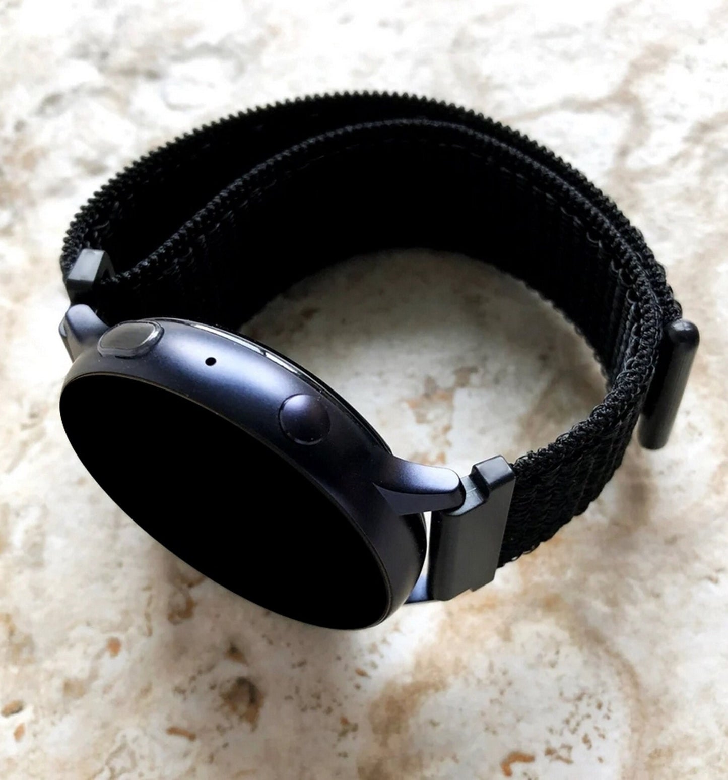 Google Pixel Watch 3 2 1 41mm Band Black Nylon Adjustable Sports Hook and Loop Strap Bracelet Wristband Fashion Accessory Tech Jewelry