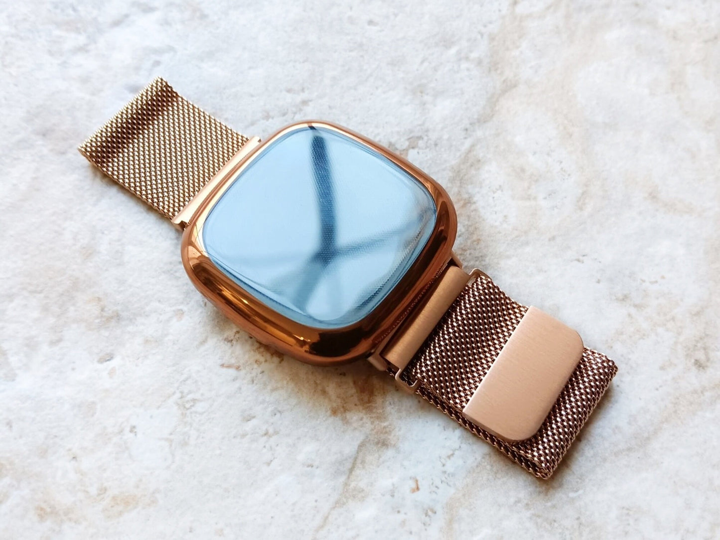 Fitbit Watch Bezel Case Cover for Versa 2 3 4 and Sense 1 2 Smartwatches Soft Slim Protective Bumper Frame with Built in Screen Protector