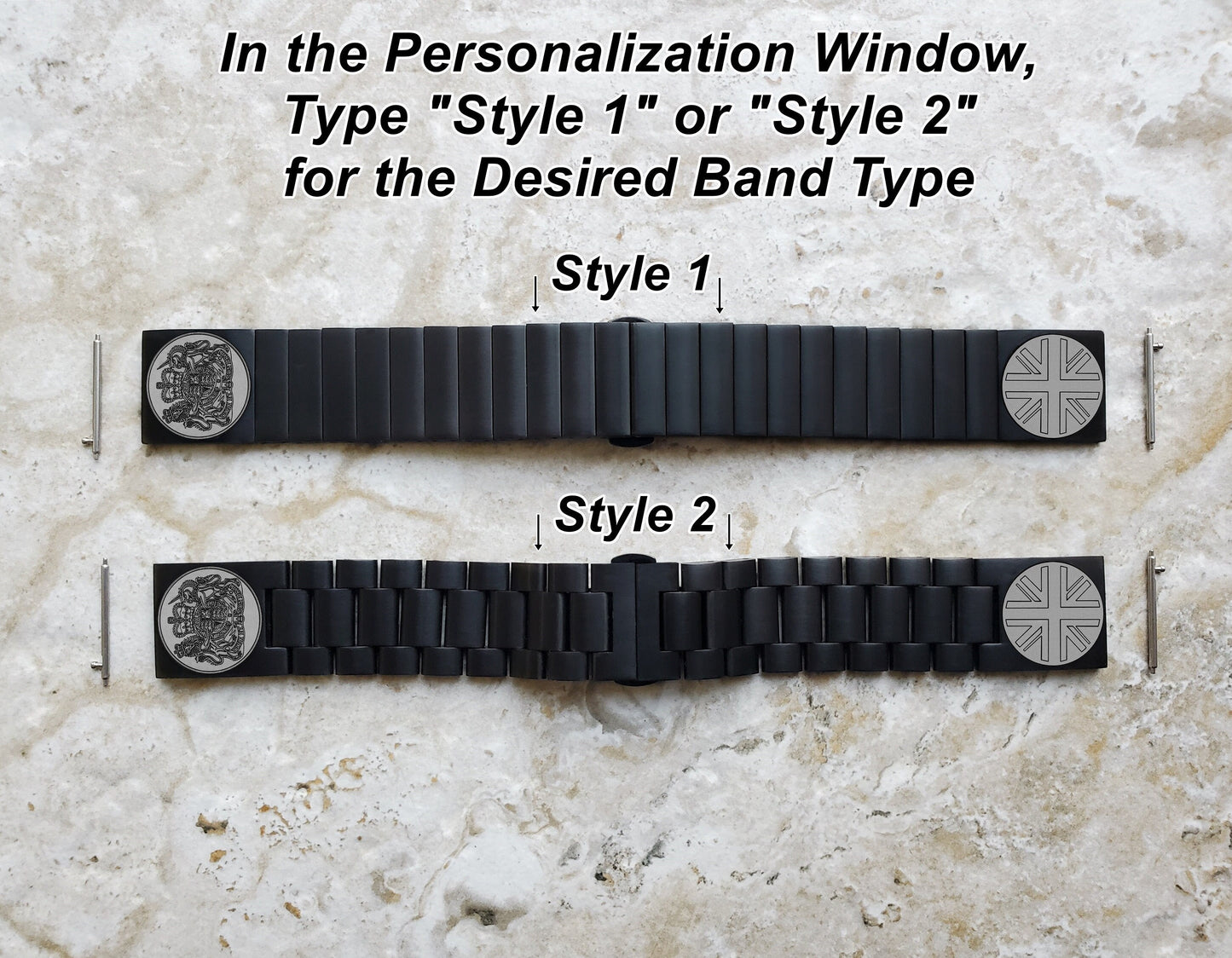 Samsung Watch Band Great Britain UK Symbols Compatible with Galaxy Watch 3 45mm 46mm Gear S3 Frontier Classic Engraved Black Strap UKS -B22