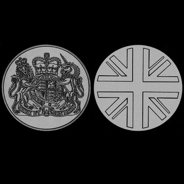 Fitbit Watch Band Great Britain UK Symbols Compatible with Versa Lite 2 3 4 and Sense 1 2 Smartwatches Engraved Black St Steel Strap UKS