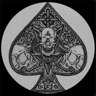 22mm Width Lugs Watch Band Ace of Spades for Traditional Casual Luxury and Smartwatches Engraved Black Stainless Steel Strap AS2