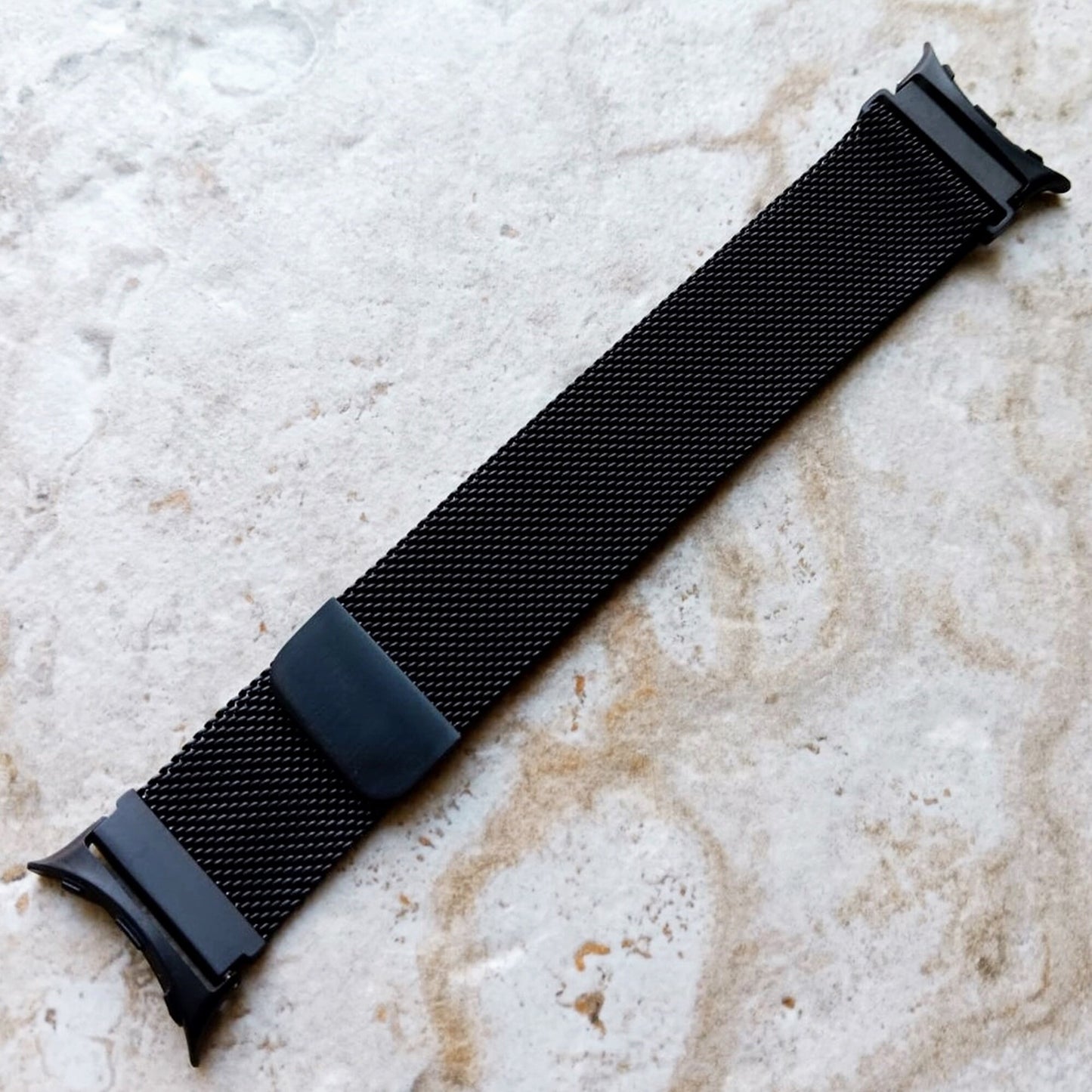 Google Pixel Watch 3 2 1 41mm Band Black Stainless Steel Strap Adjustable Milanese Mesh Bracelet Fashion Accessory Tech Jewelry B20-A