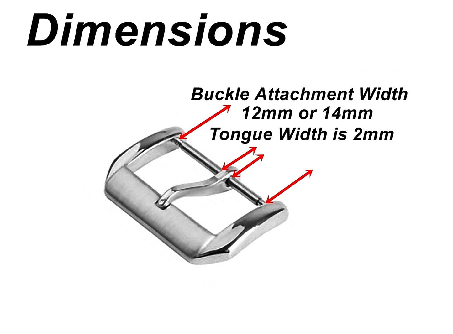 4pcs Set Elegant Buckles for 12mm 14mm Watch Straps Bands Replacement Kit Clasp Silver Black Pink Rose Gold Color Finish -Pins Tool Included