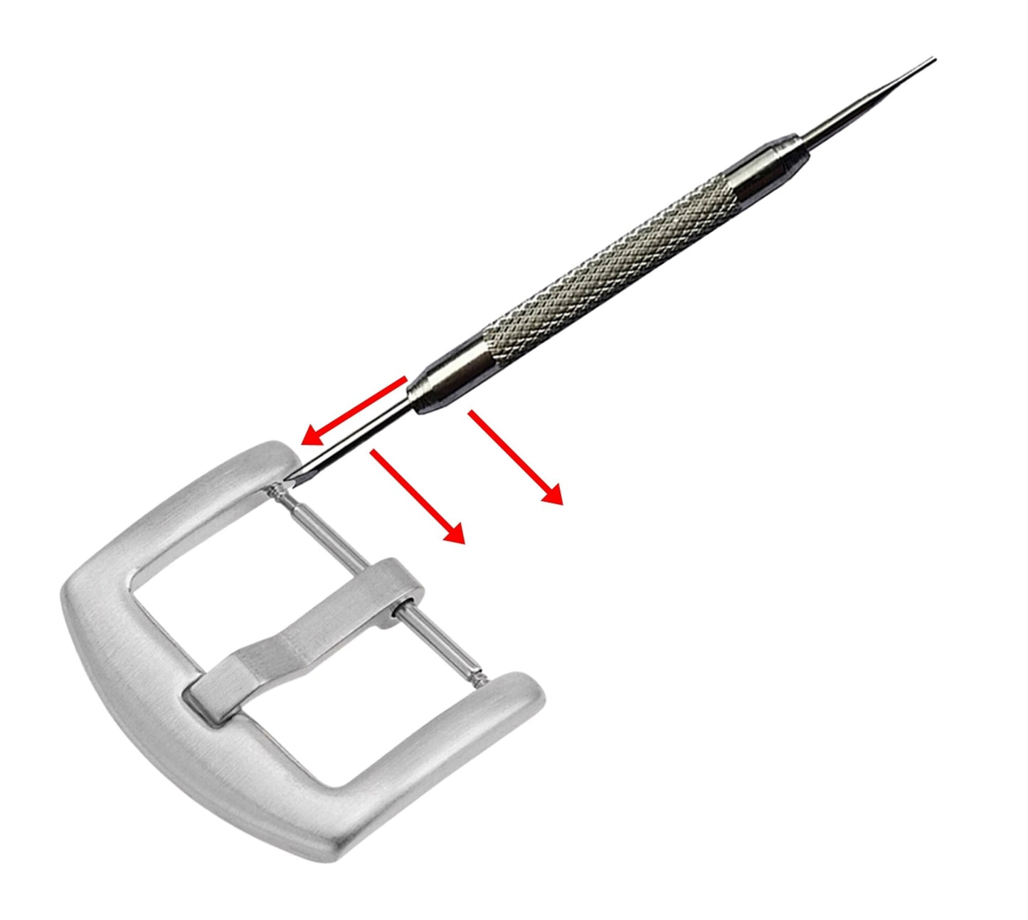 4pcs Set Exquisite Buckles for 20mm 22mm 24mm Watch Straps Bands Replacement Kit Clasp Silver Black Rose Gold Color - Pins Tool Included