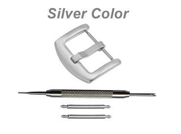 4pcs Set Exquisite Buckles for 20mm 22mm 24mm Watch Straps Bands Replacement Kit Clasp Silver Black Rose Gold Color - Pins Tool Included