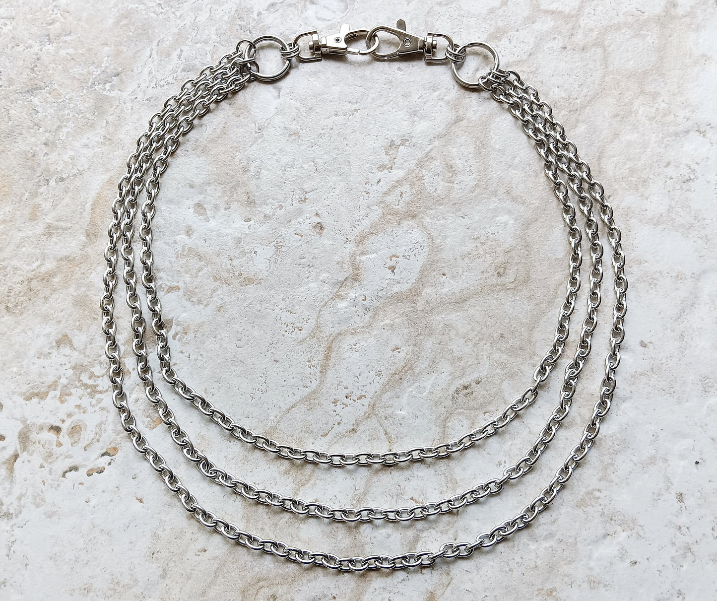 21" Inches 54cm Fashion Chain Wallet 6mm Triple Rolo Silver Shiny Color Stainless Steel Cable Unisex Customisable Tarnish Resistant Strong
