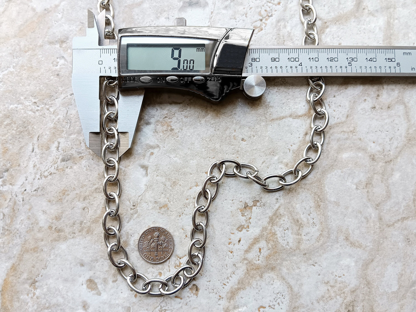 21" Inches 54cm Fashion Chain Wallet 9mm Triple Rolo Silver Shiny Color Stainless Steel Cable Unisex Customisable Tarnish Resistant Strong