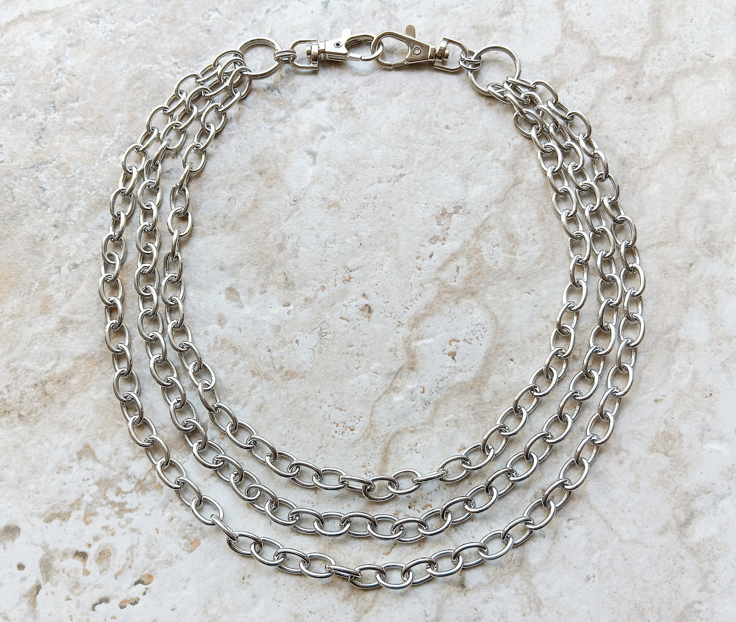 21" Inches 54cm Fashion Chain Wallet 9mm Triple Rolo Silver Shiny Color Stainless Steel Cable Unisex Customisable Tarnish Resistant Strong