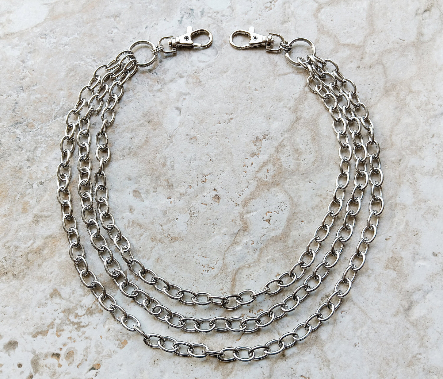 21" Inches 54cm Fashion Chain Wallet 9mm Triple Rolo Silver Shiny Color Stainless Steel Cable Unisex Customisable Tarnish Resistant Strong