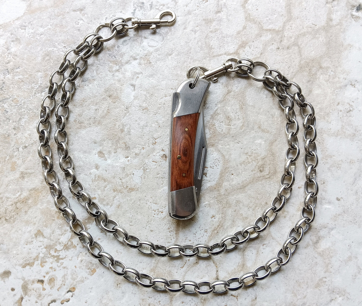 Fashion Wallet Chain Double Ellipse Silver Shiny Color Stainless Steel Oval Unisex Customisable Tarnish Resistant Strong 20" Inches 51cm