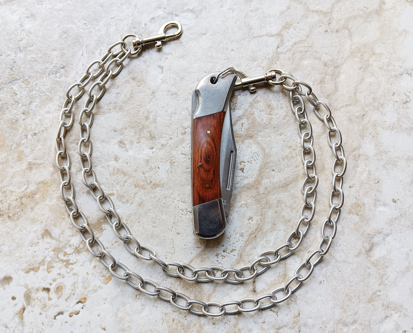 Fashion Wallet Chain Double Twisted Wire Silver Shiny Color Stainless Steel Unisex Customisable Tarnish Resistant Strong 20" Inches 51cm