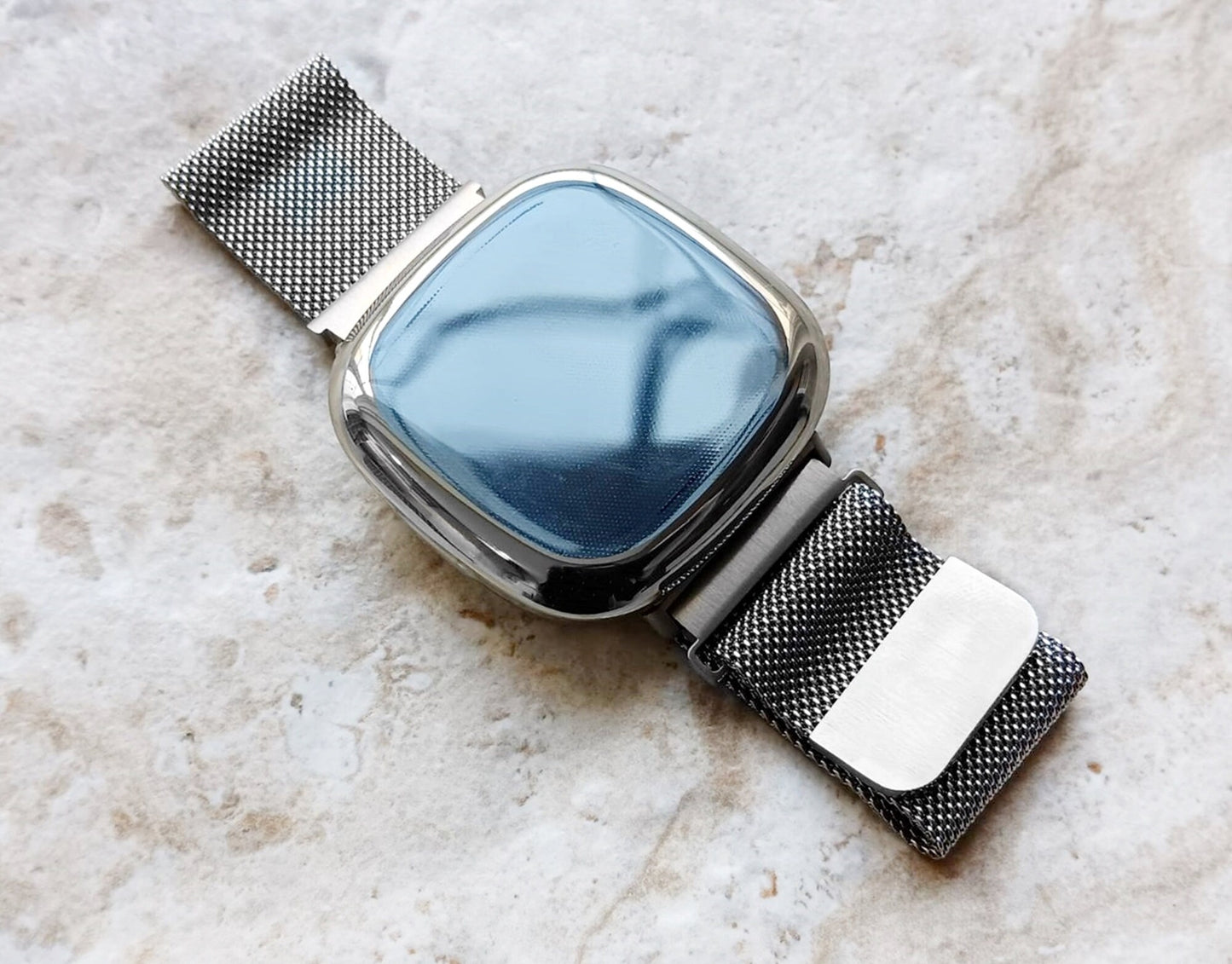 Fitbit Watch Bezel Case Cover for Versa 2 3 4 and Sense 1 2 Smartwatches Soft Slim Protective Bumper Frame with Built in Screen Protector