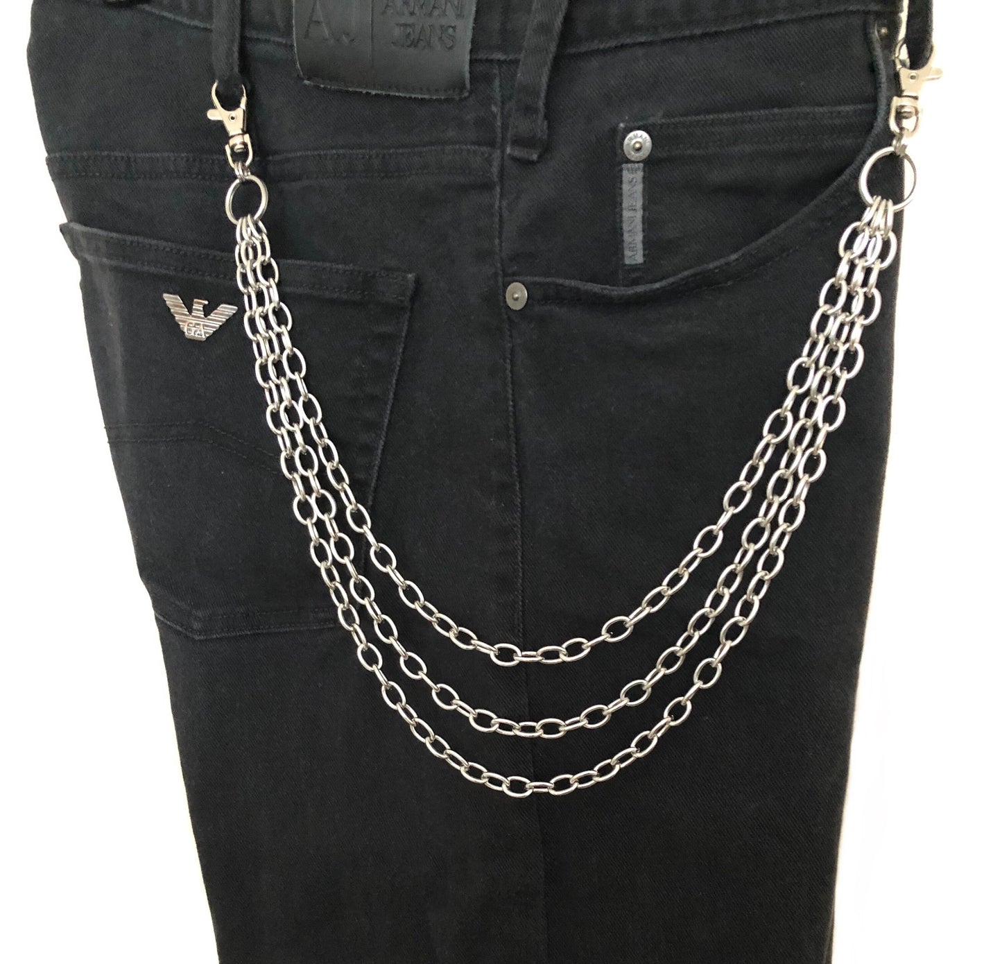 21" Inches 54cm Fashion Chain Wallet 9mm Triple Rolo Silver Shiny Color Stainless Steel Cable Unisex Customisable Tarnish Resistant Strong