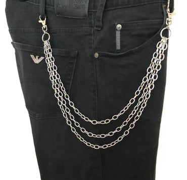 21" Inches 54cm Fashion Chain Wallet 9mm Triple Rolo Silver Shiny Color Stainless Steel Cable Unisex Customisable Tarnish Resistant Strong