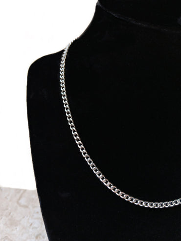 3.5mm Silver Shiny Color Stainless Steel Elegant Cuban Necklace Bracelet Chain Unisex Customisable Size Fine Jewelry Tarnish Resistant