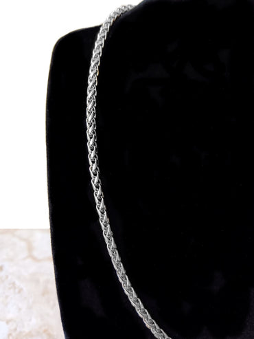 4mm Wheat Silver Shiny Color Stainless Steel Necklace Bracelet Chain Unisex Customisable Size Unique Jewelry Tarnish Resistant Strong