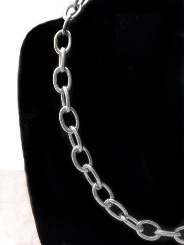 9mm Oval Silver Shiny Color Stainless Steel Necklace Bracelet Chain Unisex Customisable Size Unique Jewelry Tarnish Resistant Strong