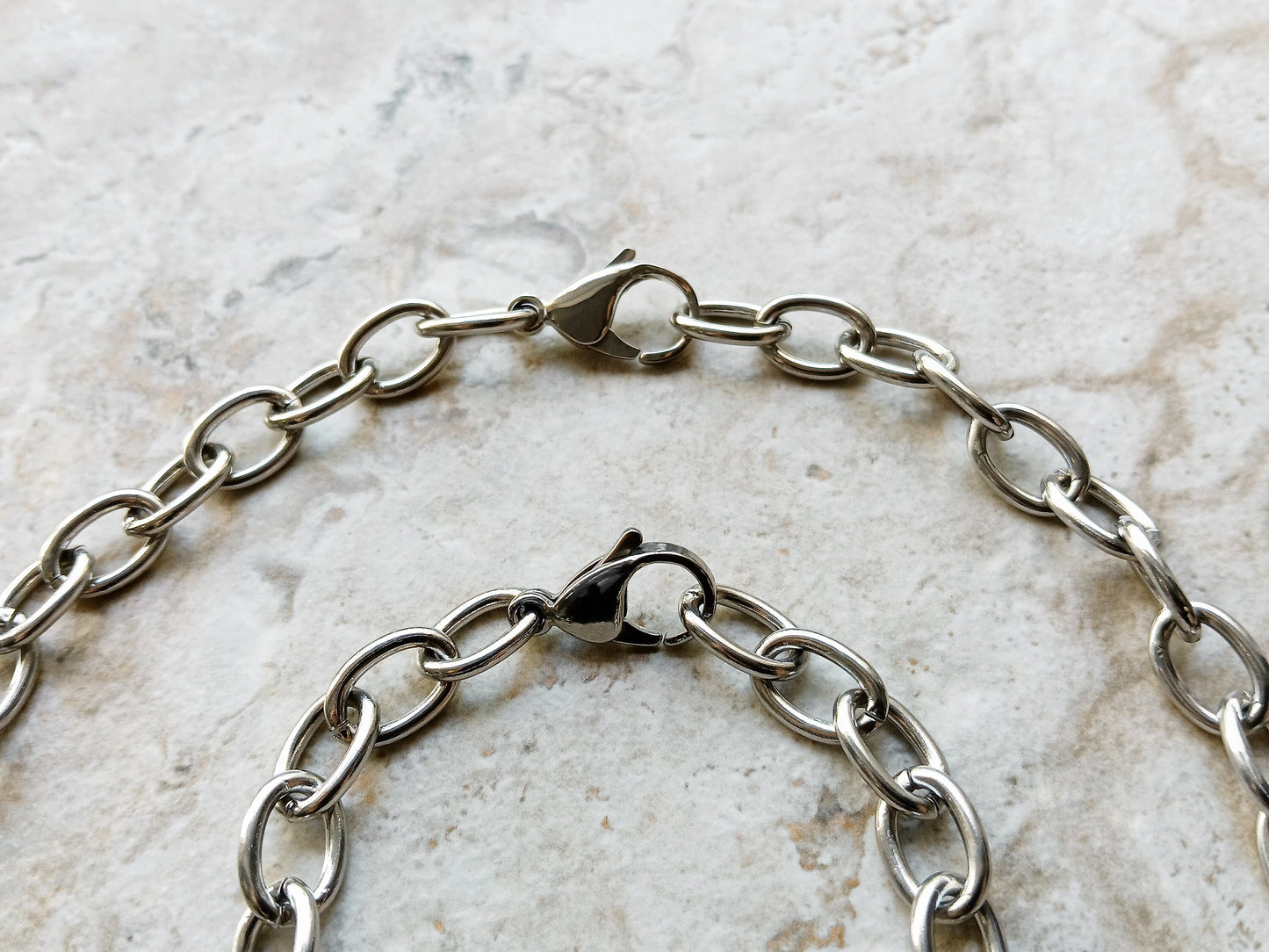 9mm Oval Silver Shiny Color Stainless Steel Necklace Bracelet Chain Unisex Customisable Size Unique Jewelry Tarnish Resistant Strong