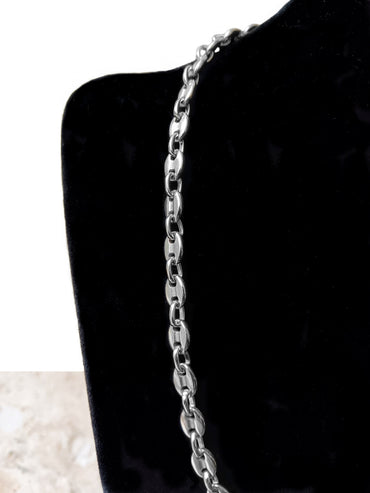 5mm Coffee Bean Silver Shiny Color Stainless Steel Necklace Bracelet Chain Unisex Customisable Size Unique Strong Jewelry Tarnish Resistant