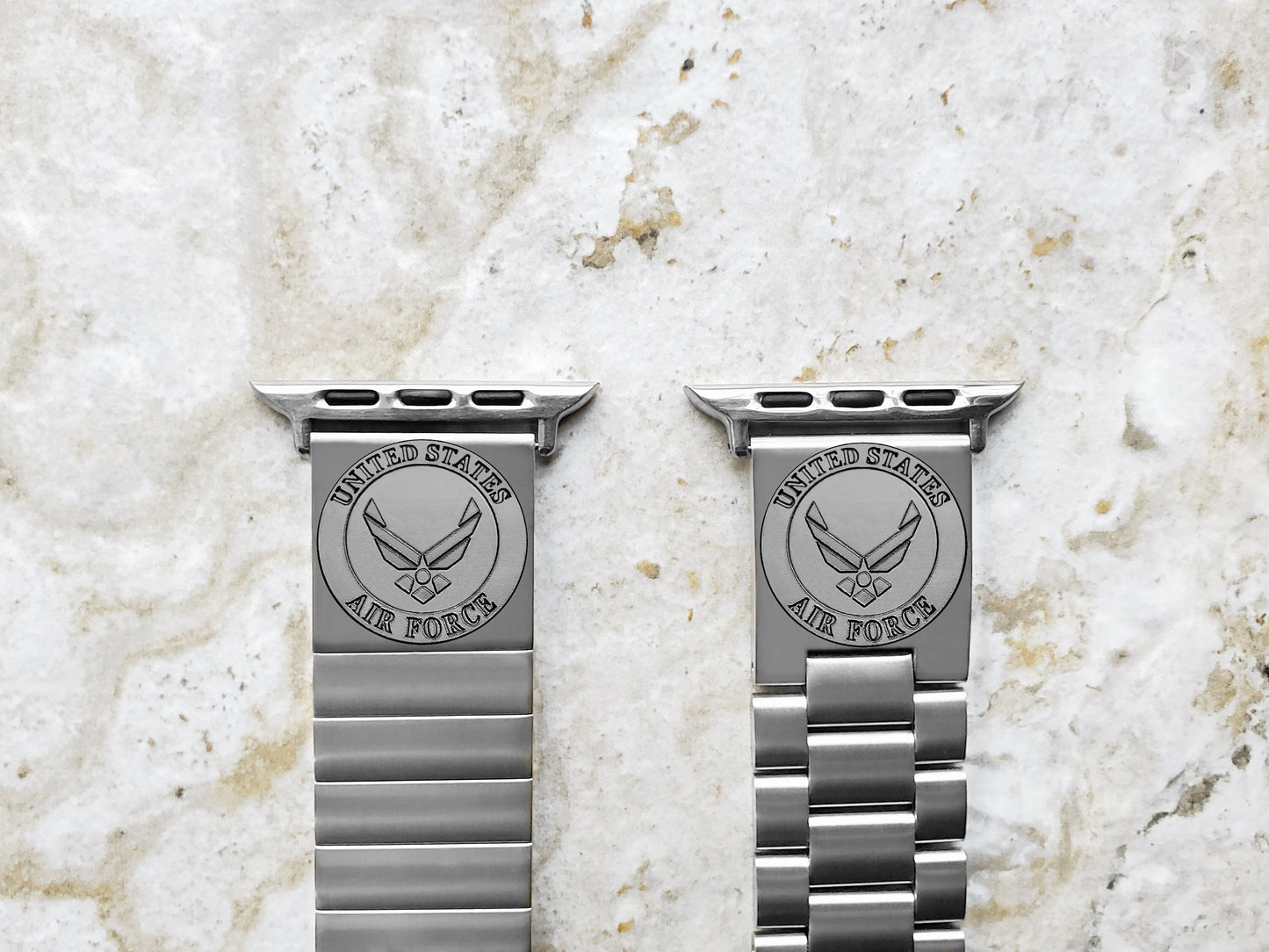 US Air Force Engraved Band Compatible with Apple Watch Ultra 2 9 8 7 SE 6 5 4 3 2 Case 38mm 40mm 41mm 42mm 44mm 45mm 49mm St Steel Strap AF3