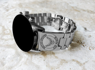 US Air Force Engraved Band Compatible with Samsung Galaxy Watch 3 45mm 46mm Gear S3 Frontier and Classic St Steel Bracelet Strap AF3 -B22