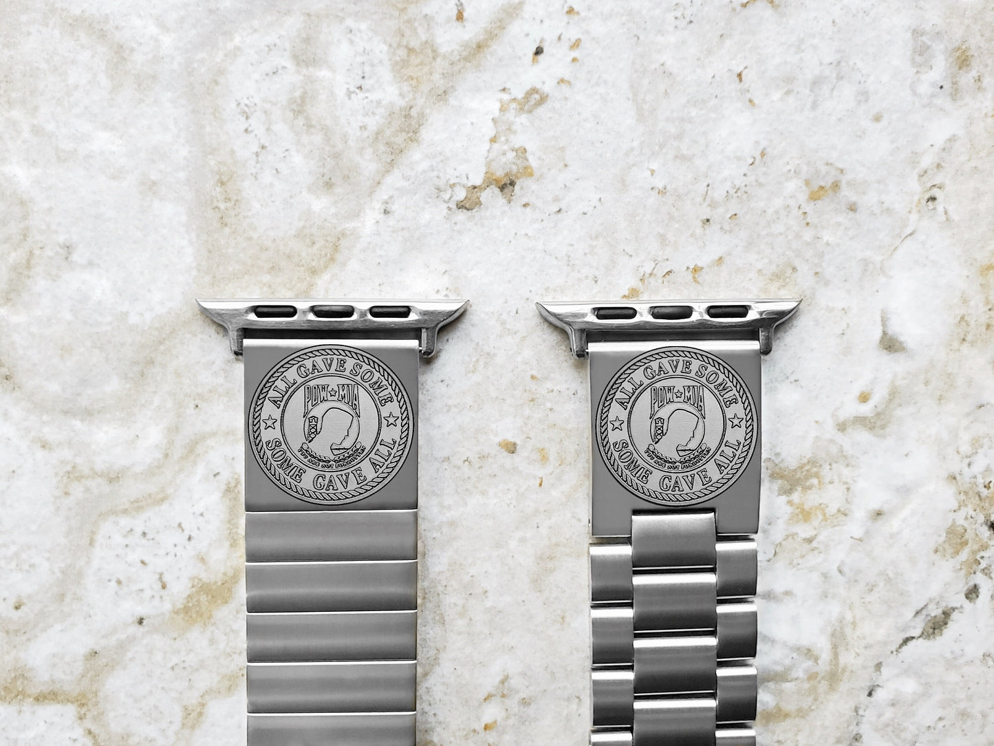 POW MIA Engraved Band Compatible with Apple iWatch Ultra 2 9 8 7 SE 6 5 4 3 2 Case 38mm 40mm 41mm 42mm 44mm 45mm 49mm St Steel Strap PM1