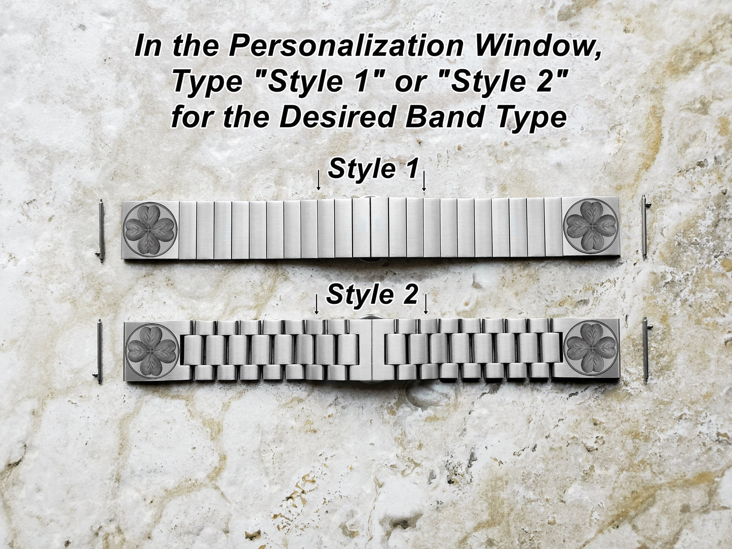 Four Leaf Clover Engraved Band Compatible with Samsung Galaxy Watch 3 45mm 46mm Gear S3 Frontier Classic St Steel Bracelet Strap SR1 -B22