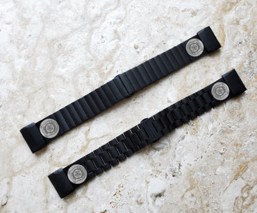 Police Badge Engraved Watch Band for Garmin epix Pro 51mm Foretrex 601 701 Quatix 3 6X 7X Tactix 7 Instinct 2X Black St Steel Strap PB4 A26